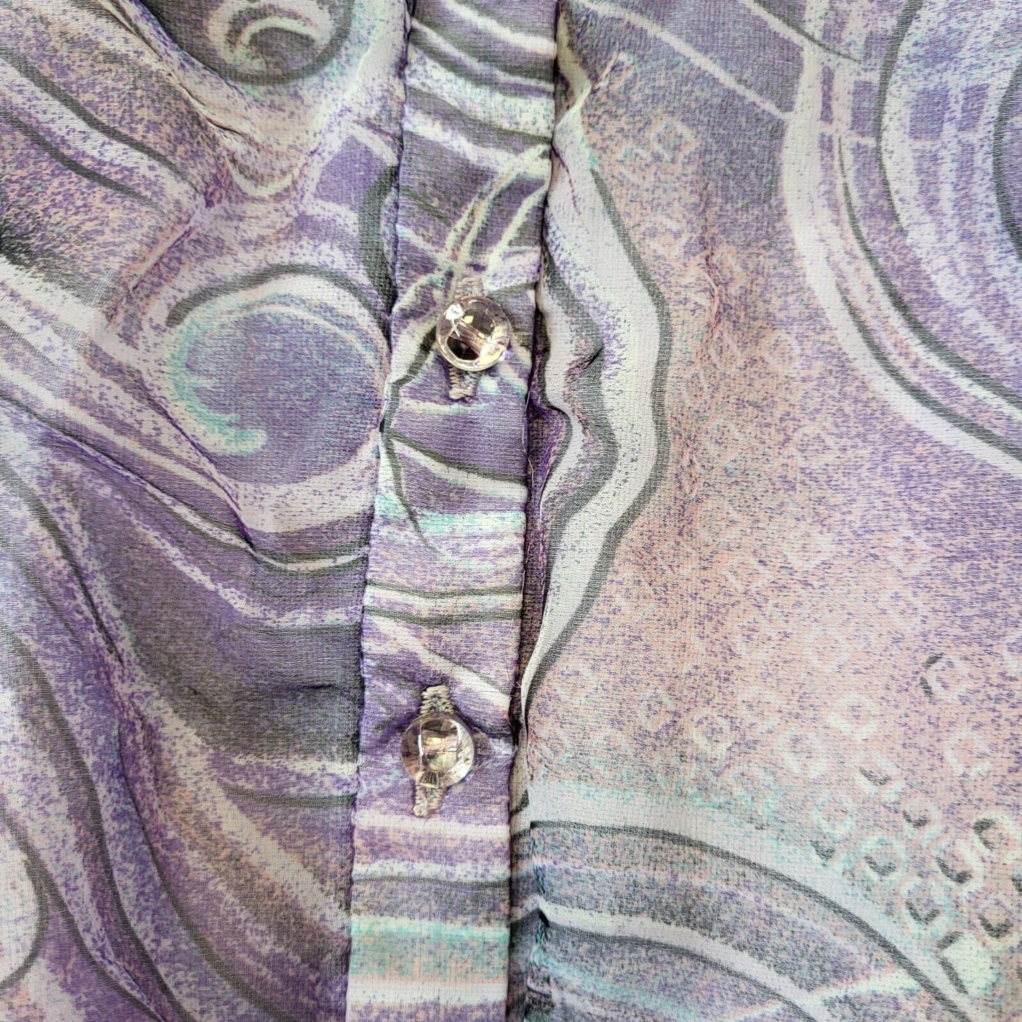 Jacqueline Eve 70s Vintage Purple Buttoned Long Sleeve Dress Women's Size 12