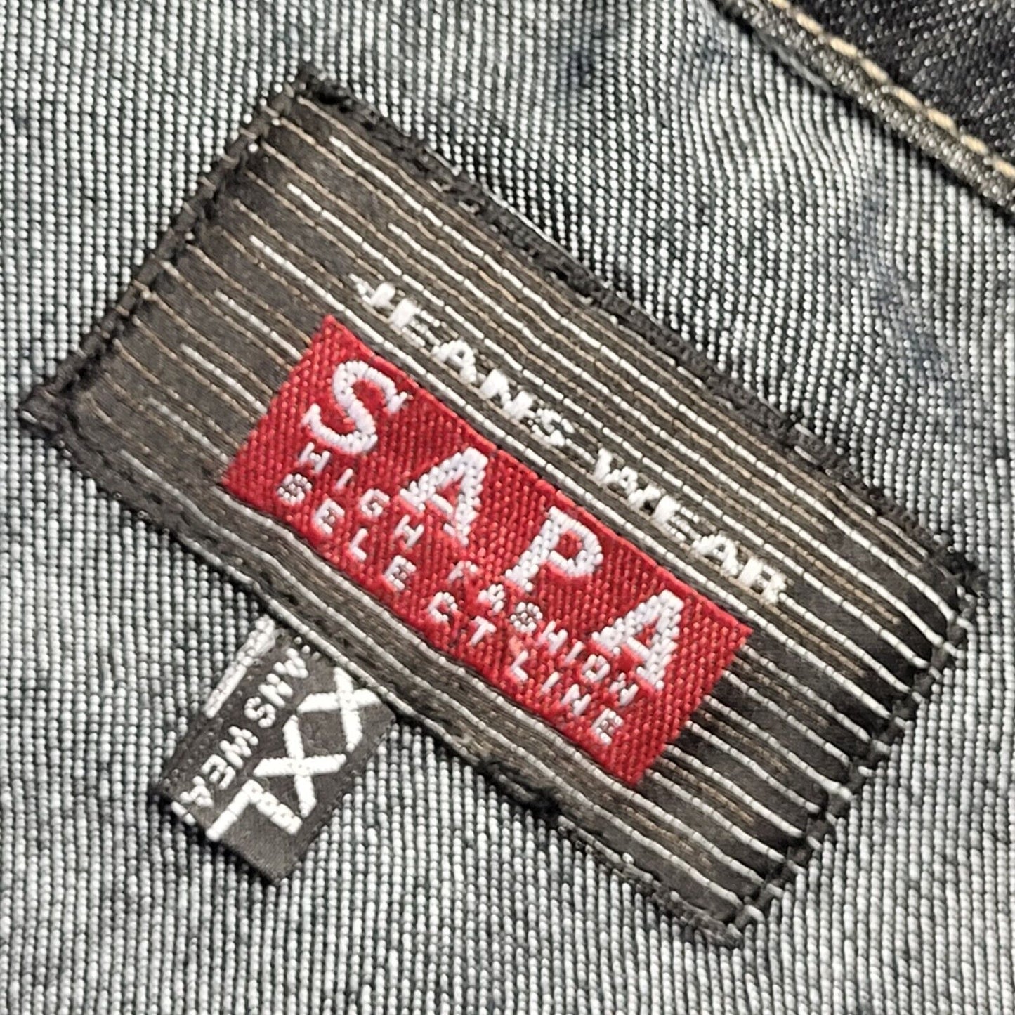 Sapa Dark Blue Button Denim Jacket Uk Men's Size 2XL