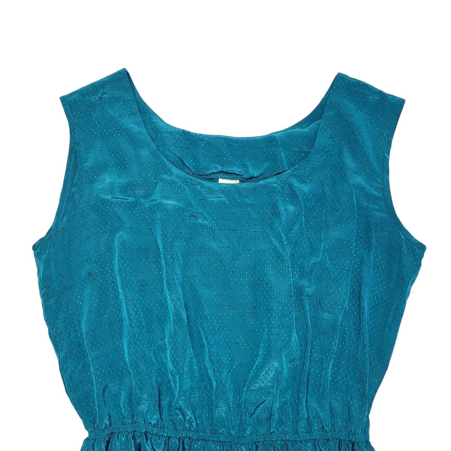 Vintage 80s Blue Sleeveless Evening Fit & Flare Dress Uk Women's Size 16