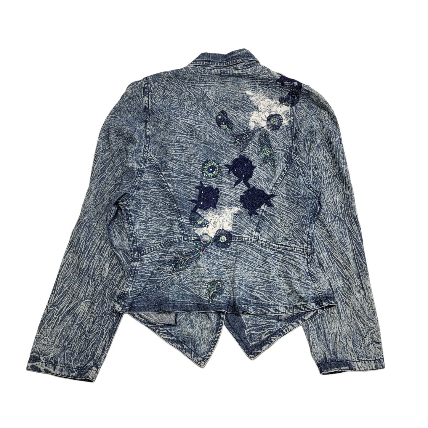 Marciano Bleach Blue 80s Vintage Button Denim Jacket Uk Women's Size 12