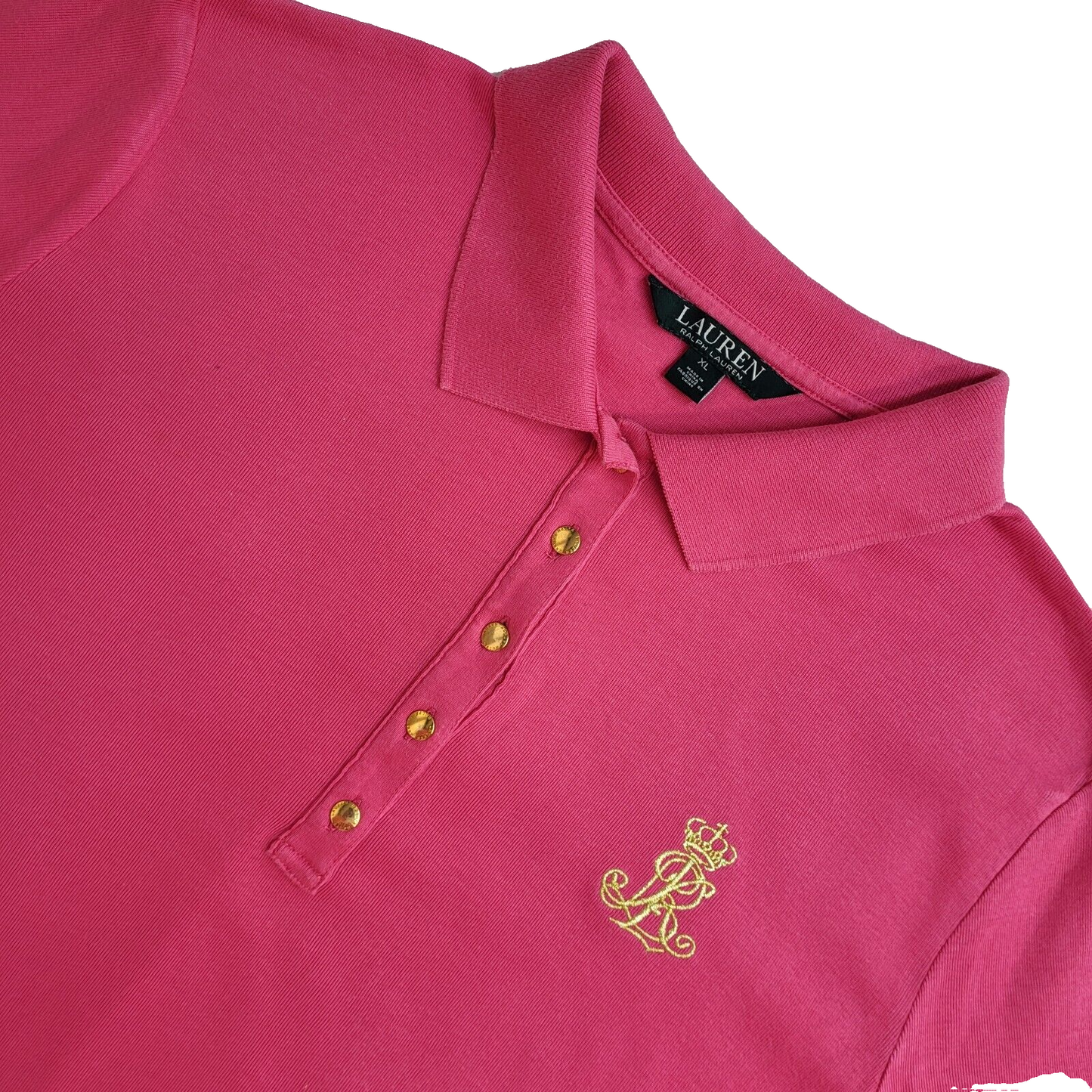 Ralph Lauren Vintage Y2K Pink Polo Shirt Uk Women's Size XL