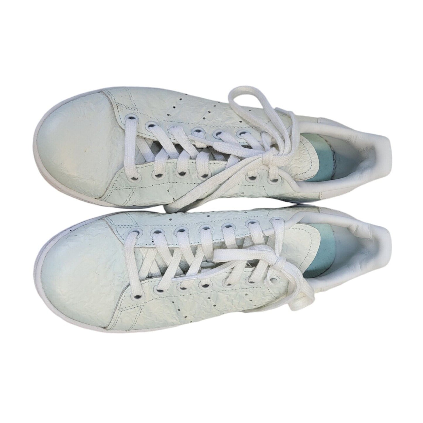 Adidas Lime Green & White Lace-up Sports Leather Trainers Uk Women's Size 6