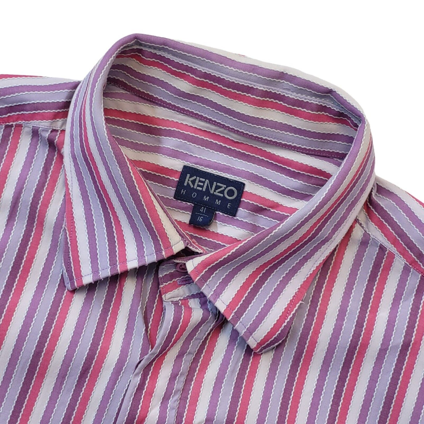 Kenzo Y2K Pink & Purple Striped Shirt Men's Size Large