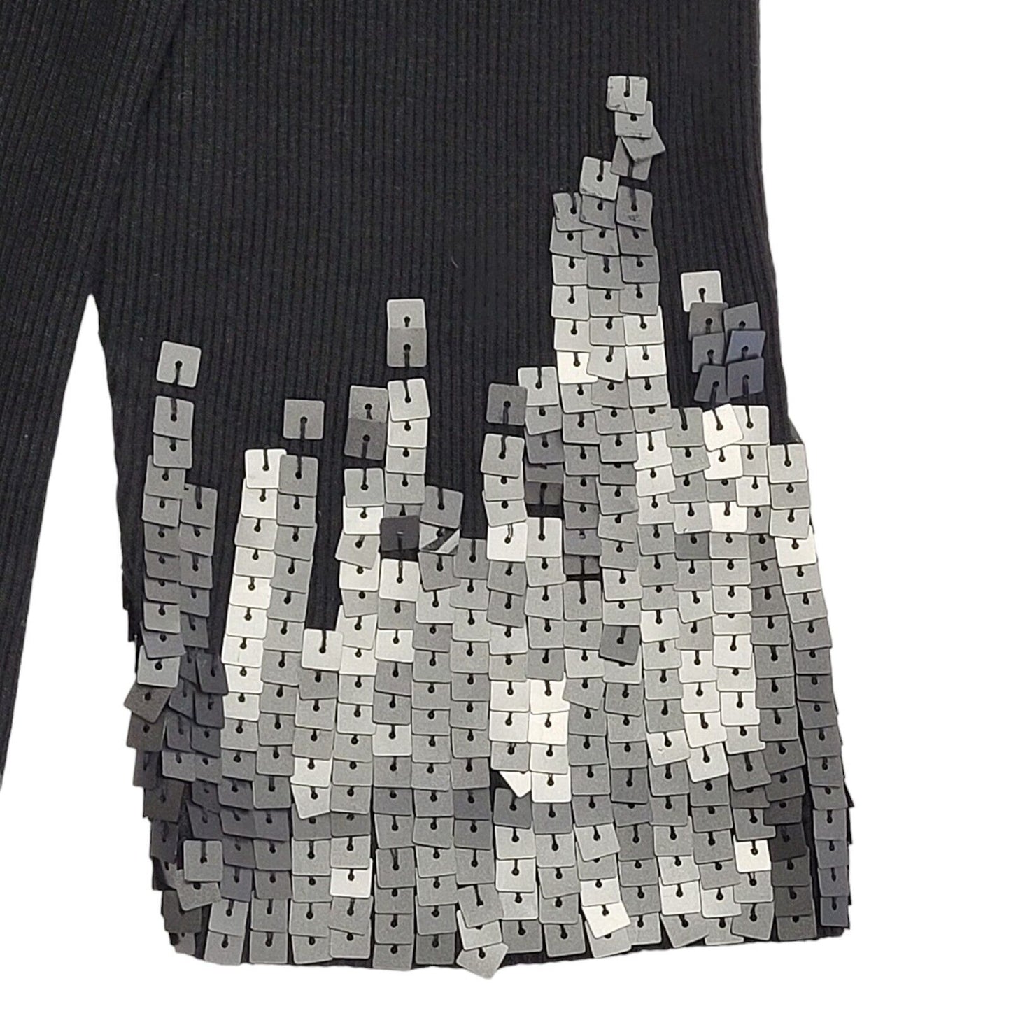 Coldwater Creek 90s Black Long Sleeve Sequin Top Uk Women's Size M BNWT