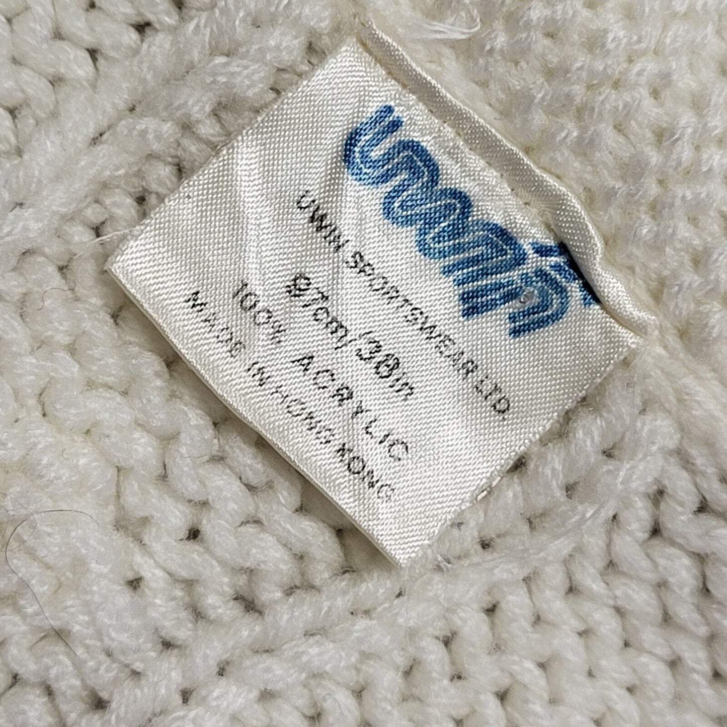 Uwin Vintage 90's Cream V- Neck Knitted Jumper Mens UK Size M