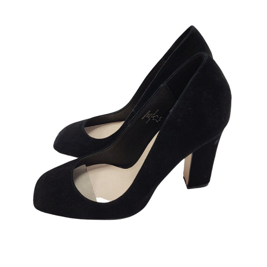 Faith Vintage Black Slip-On Heels Shoes Uk Women's Size 5
