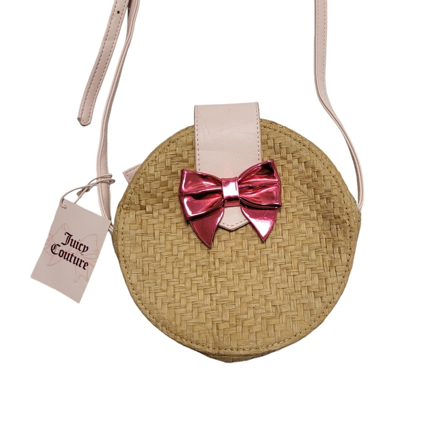 Juicy Couture Beige Straw Vintage Hand Bag / Shoulder Bag Uk Women's 7" x 7"