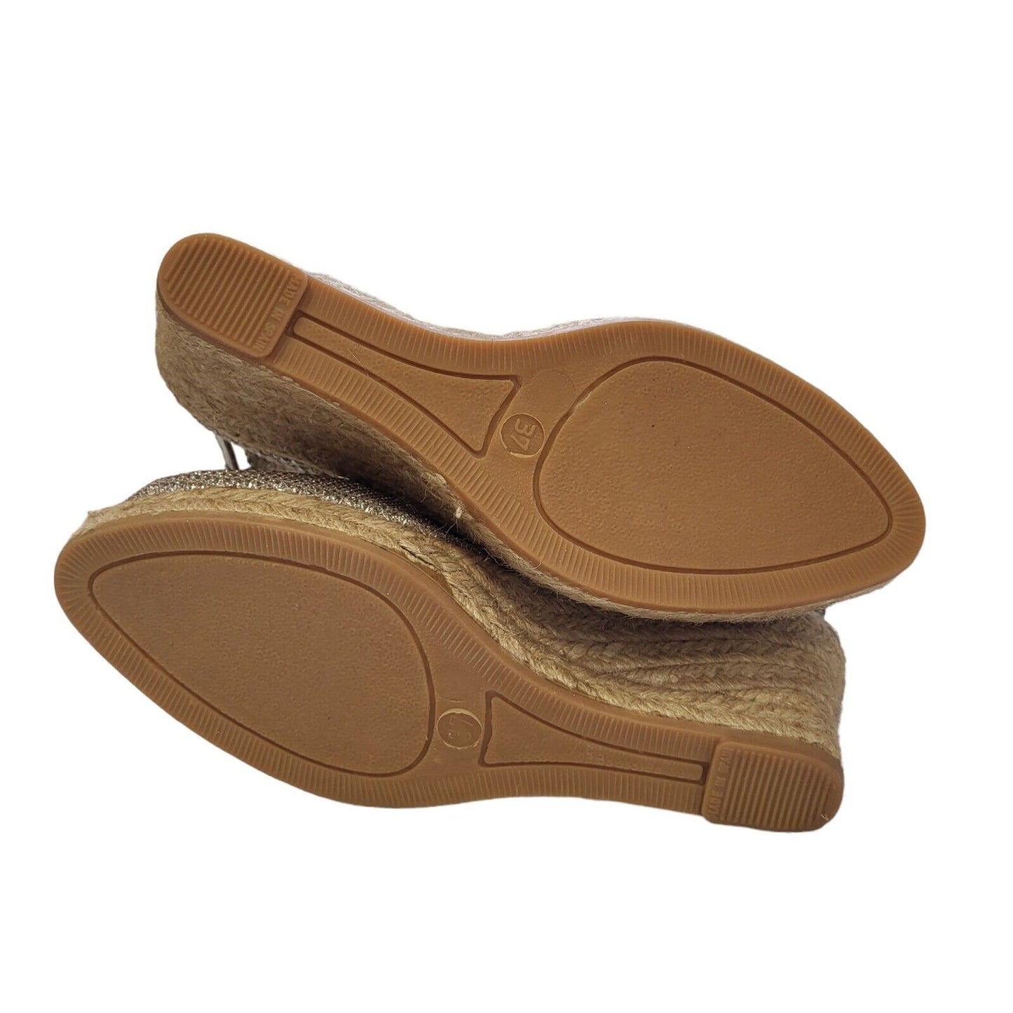 John Lewis Gold Vintage Buckle Wedge Shoes Uk Women's Size 4.5