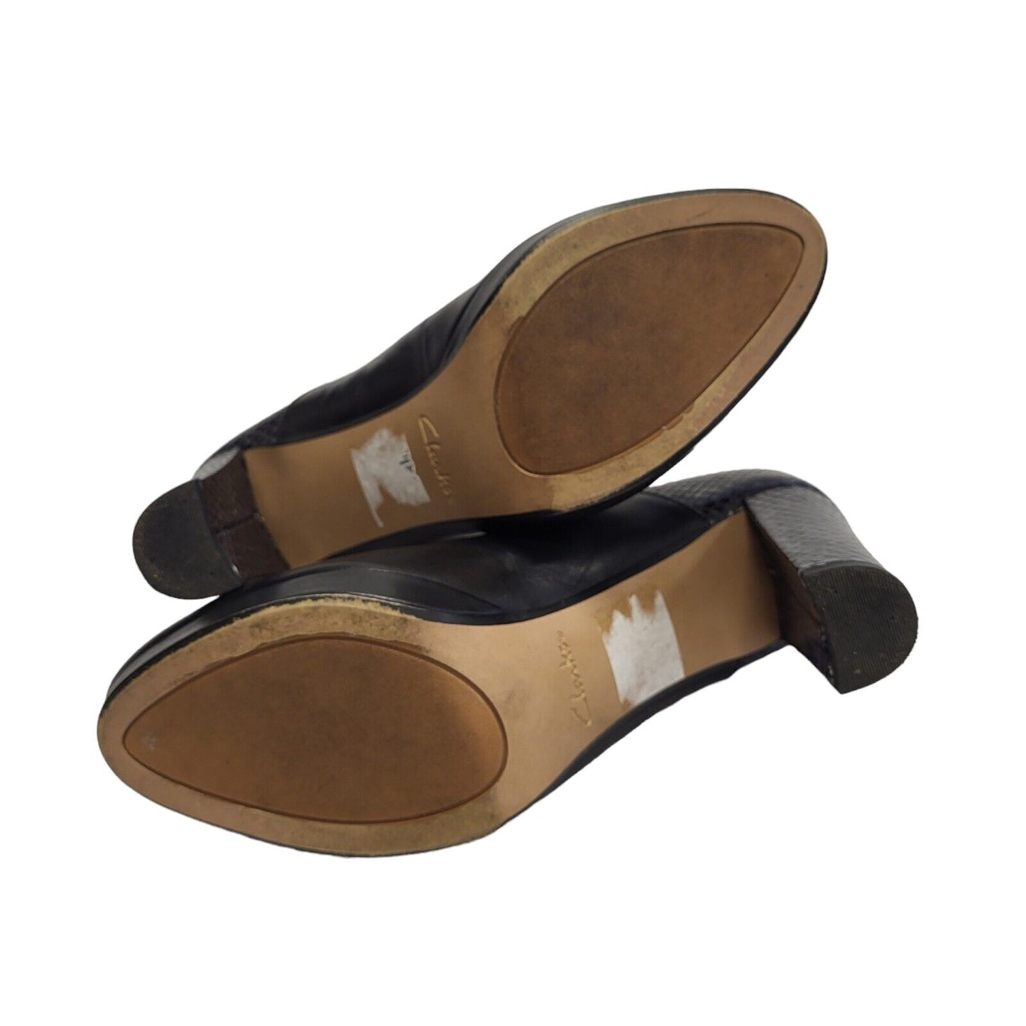 Clarks Black Vintage Buckle Heels Shoes Uk Women's Size 6