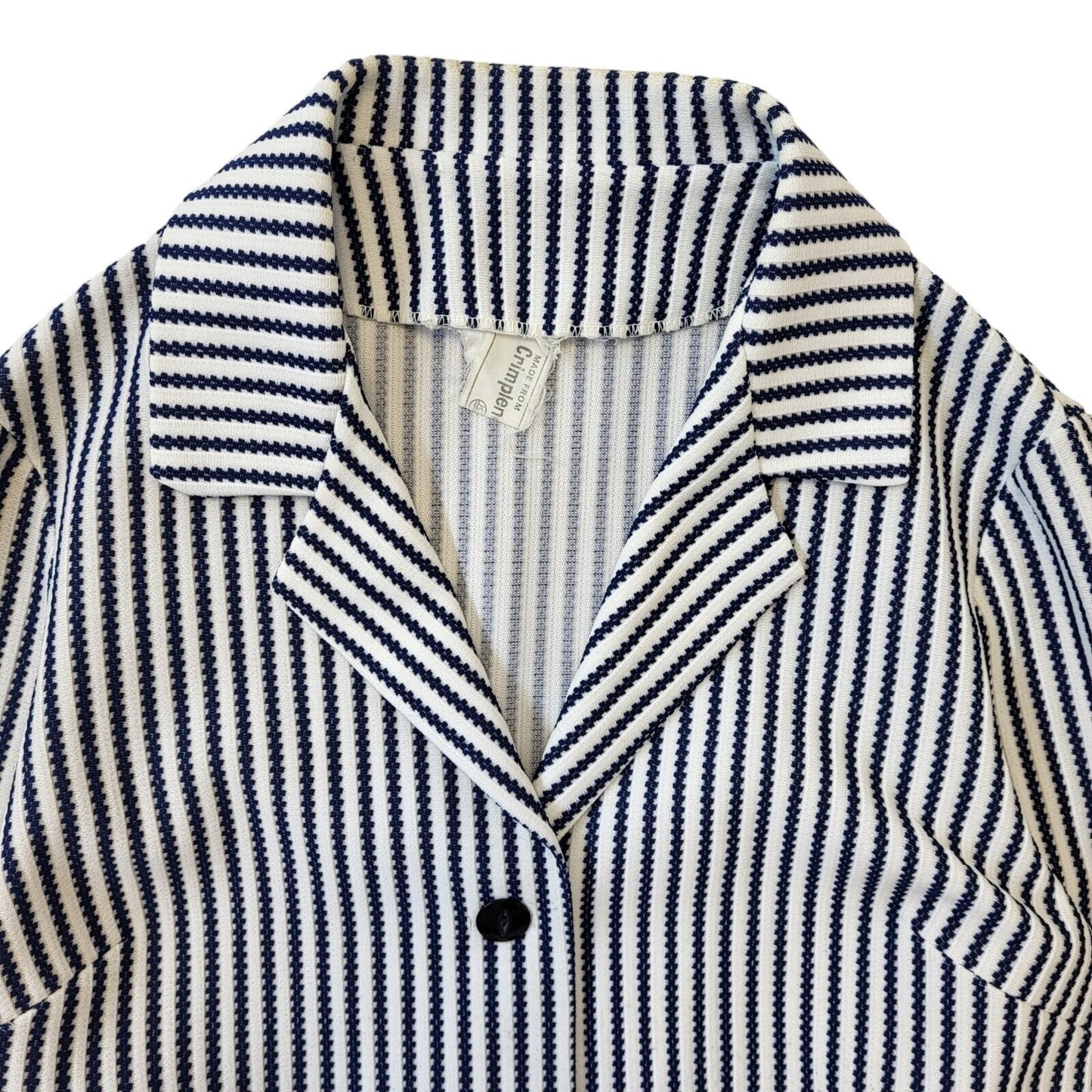70s Vintage Blue & White Striped Button Jacket Women's Size Medium Eu 38