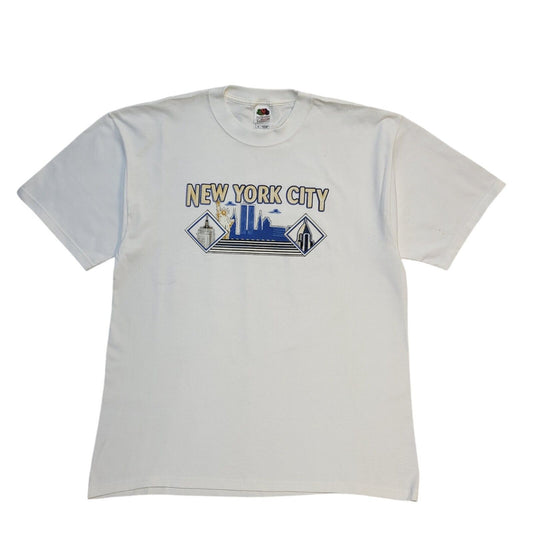 Fruit Of The Loom 90s Vintage New York City White Crew Neck T-Shirt Men's XL
