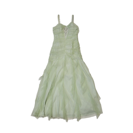 Jessica McClintock Y2K Light Green Prom Dress Women's 12