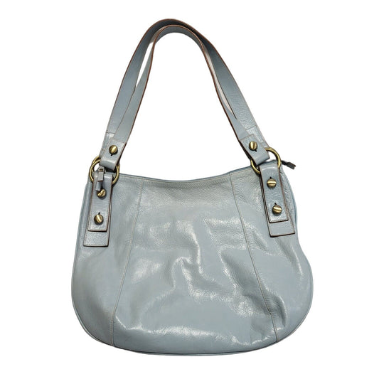 Jane Shilton Blue Leather Shoulder Hand Bag Uk Women's Size 15.5" x 12.5"