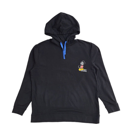 Mickey & Friends Black Pullover Over-sized Sweatshirt Hoodie UK Women's Size XL