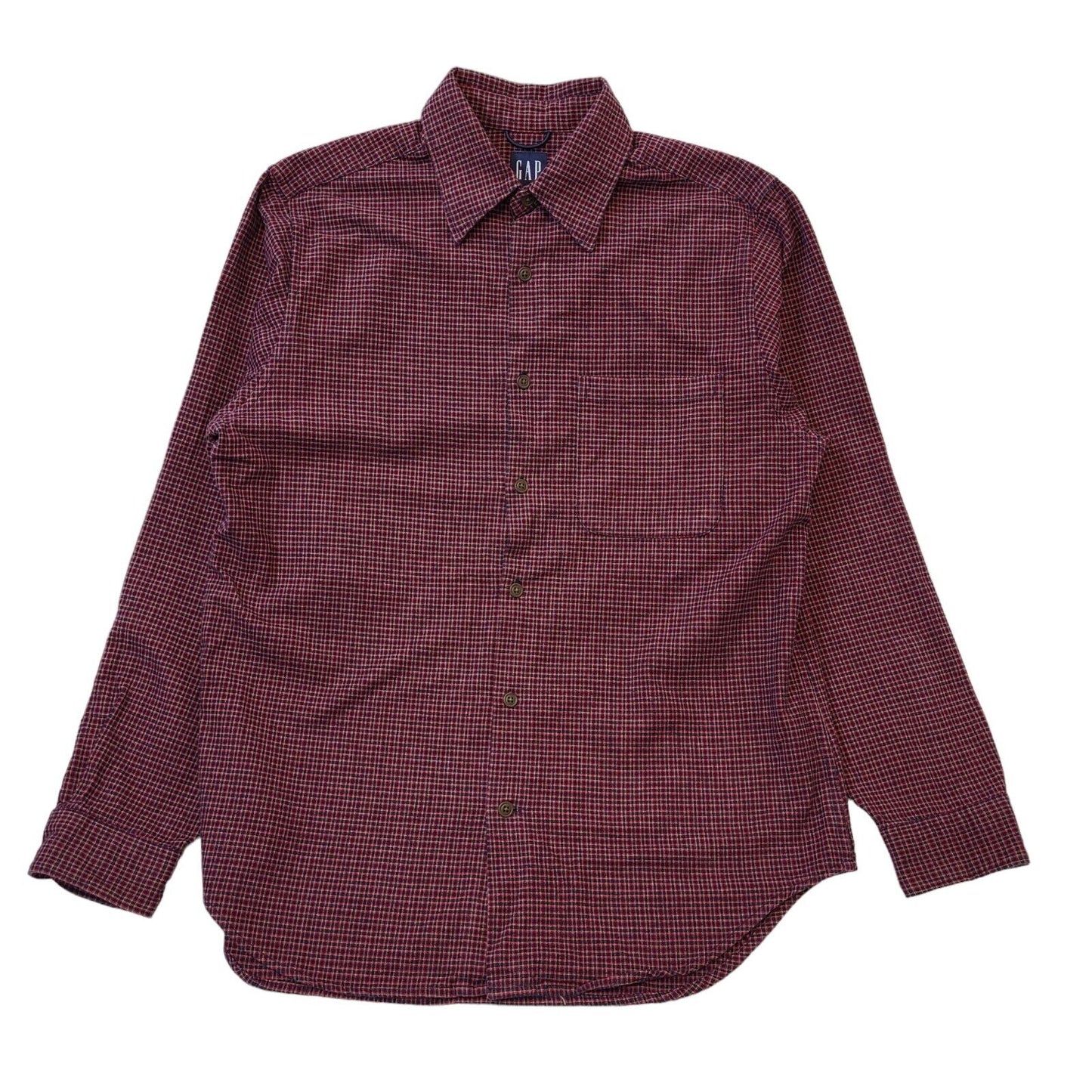 Gap 90s Vintage Red & Blue Checked Oversized Long Sleeve Shirt Men's Size Small