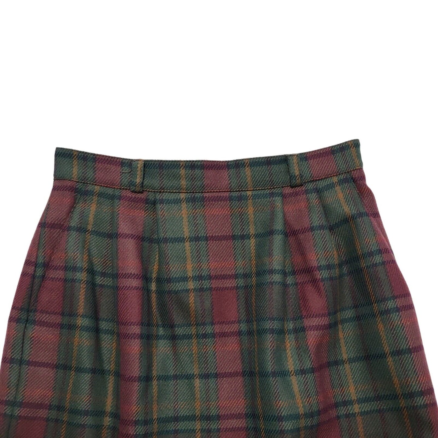 Austin Reed Vintage 80's Red & Green Check Straight Skirt Women's UK 10-12 W28