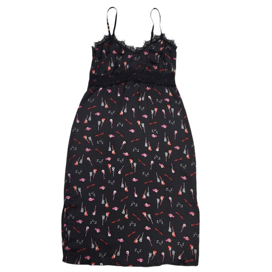Guess Y2K Vintage Black Guitar Sleeveless Dress Women's Size Large