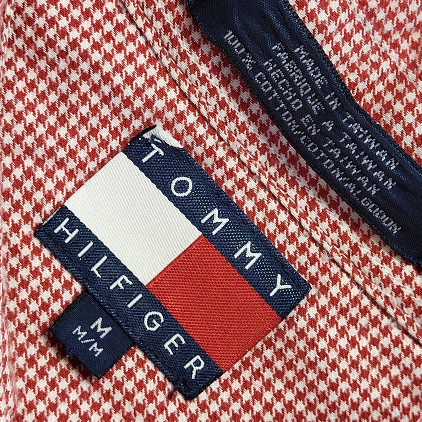 Tommy Hilfiger Vintage Y2k Red Check Long Sleeve Shirt Men's UK M