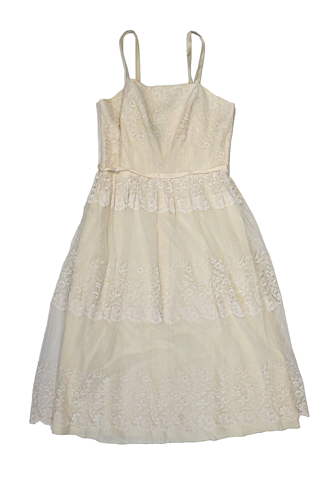 Berkertex 70s Vintage Cream 2 Piece Lace Dress & Jacket Women's Size 16