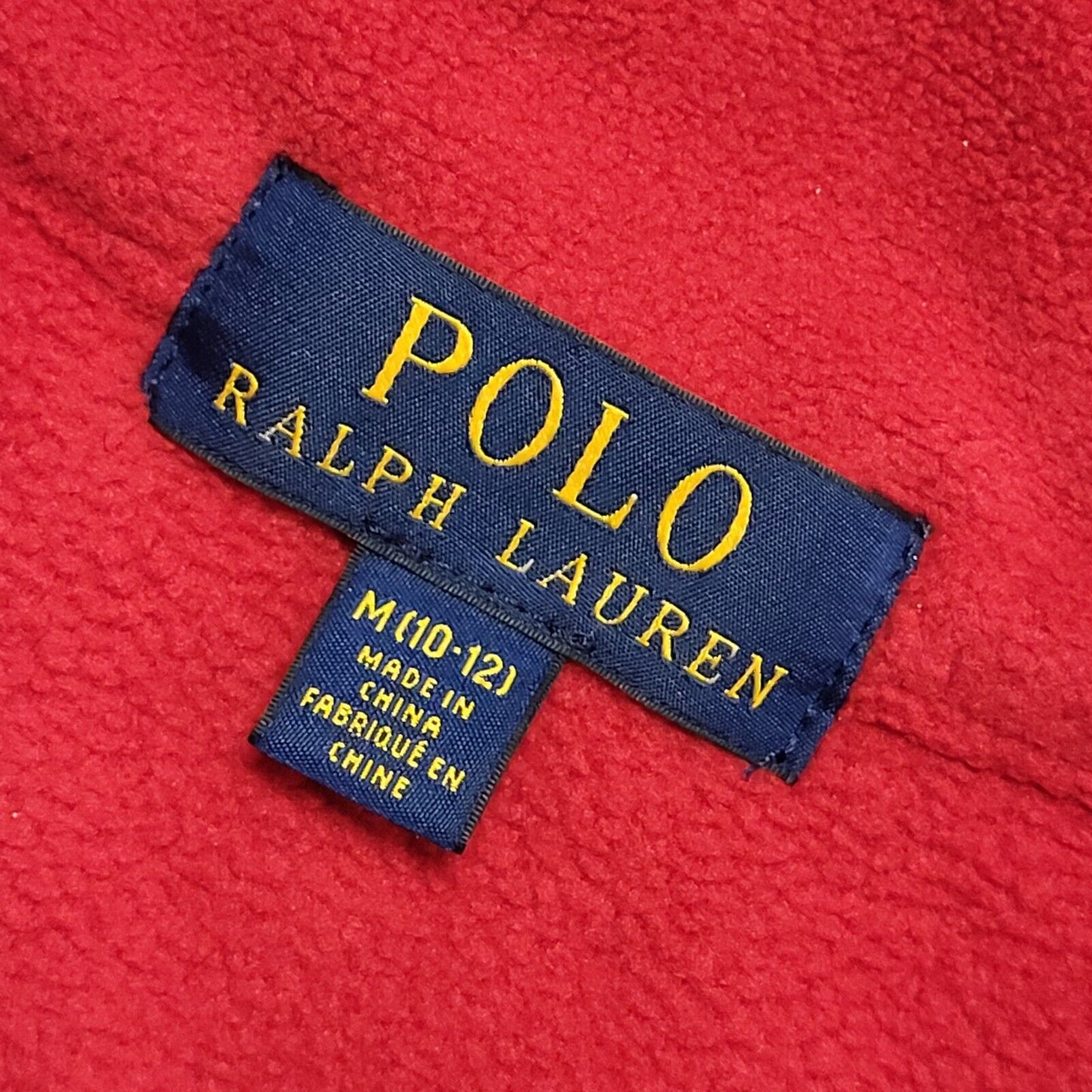Polo Ralph Lauren Red & Navy Zip Up Fleece Gilet Uk Kids Medium