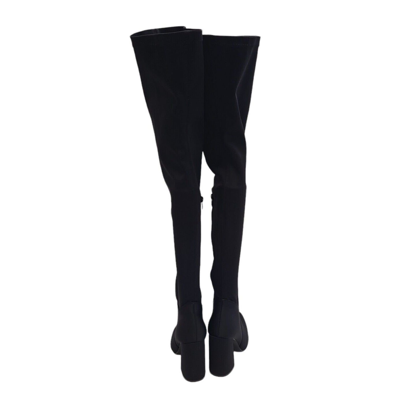 Truffle Black Zipped Long Lined Thigh Boots Uk Women's Size 6