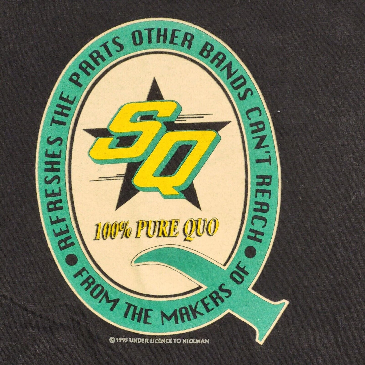 Vintage 90's Black Status Quo Summer '95 Rock Band Tour T-Shirt Mens Size XL