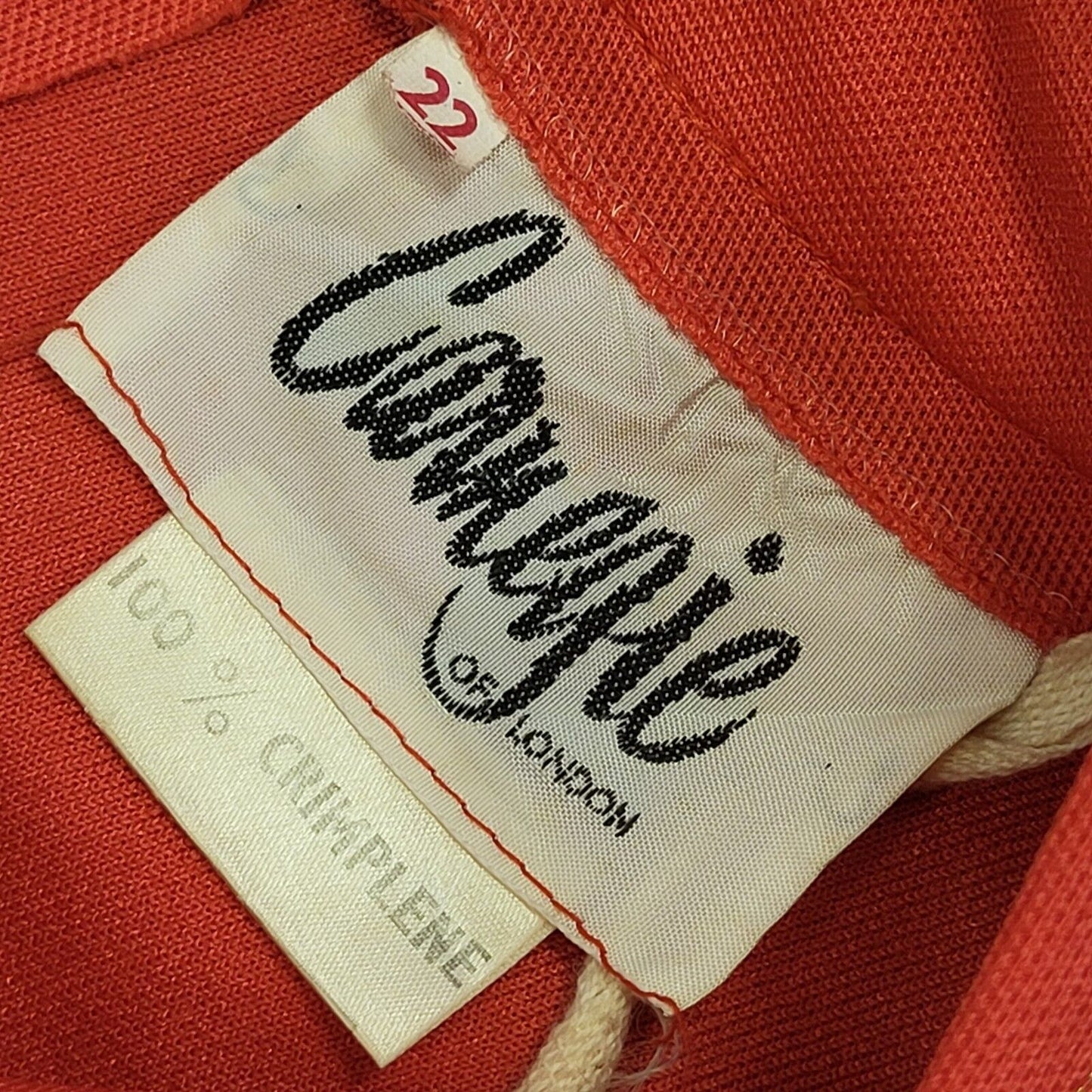 70s Vintage Carnegie Red Zipped Shift Dress Women's Size 22