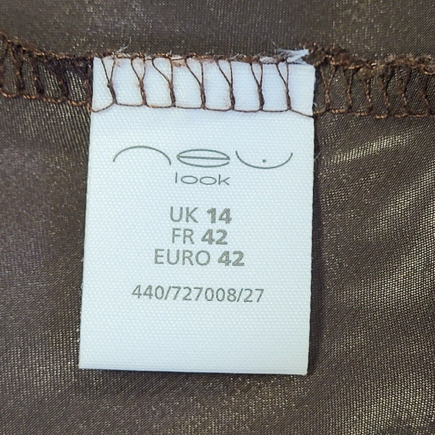 New Look Vintage 90s Brown Dress Uk Women's Size 14