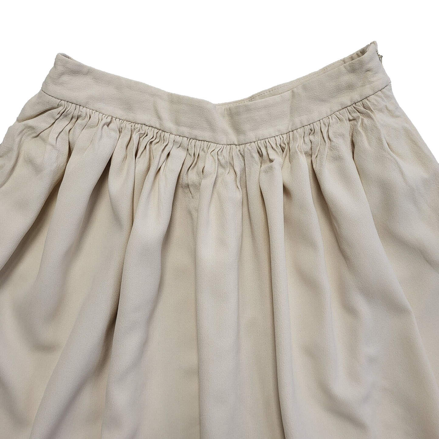 Massimo Dutti Vintage 90's Beige Knee Length Pleated Skirt Womens UK 10 W28