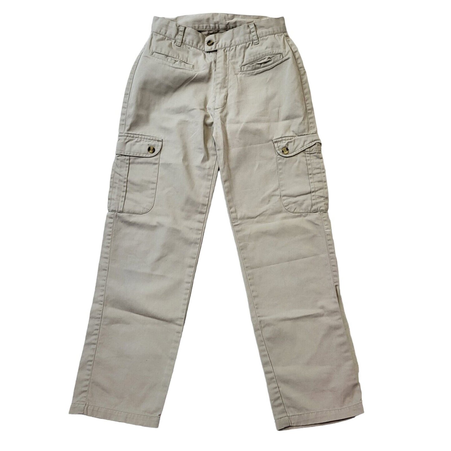 Young Dimensions 90s Vintage Beige Straight Cargo Trousers Women's Size6 W25 L26