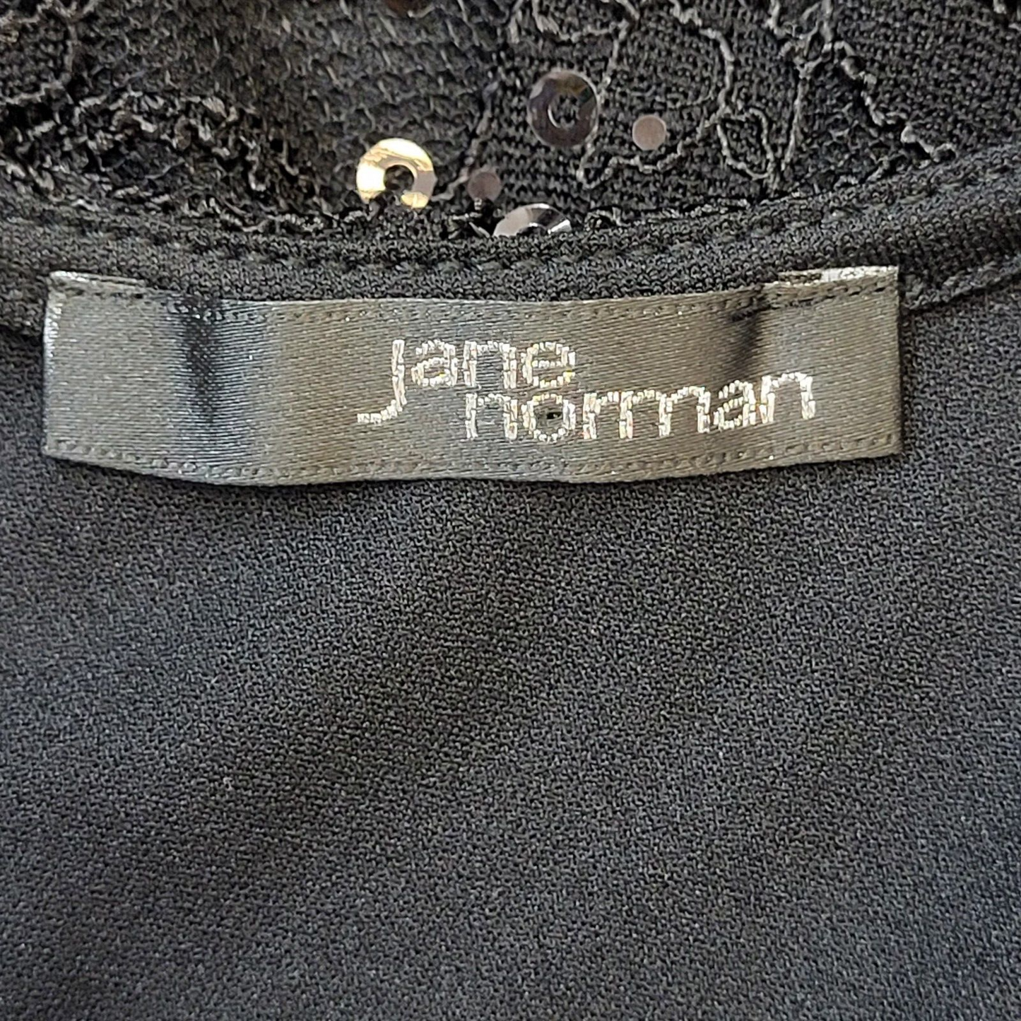 Jane Norman Y2K Black Sequin & Lace Womens UK 14