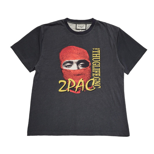 Dapped Vintage 90's Grey 2Pac Short Sleeve T-Shirt Mens UK Size L