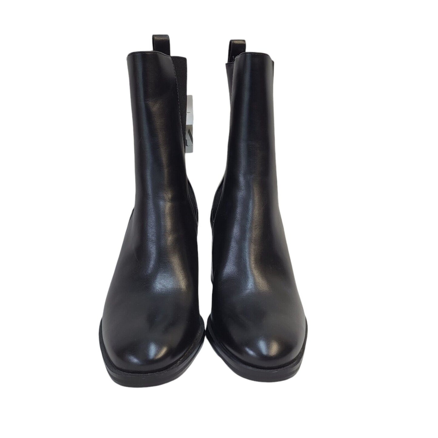 Zara Black Pull-On Faux Leather Boots Uk Women's Size 8