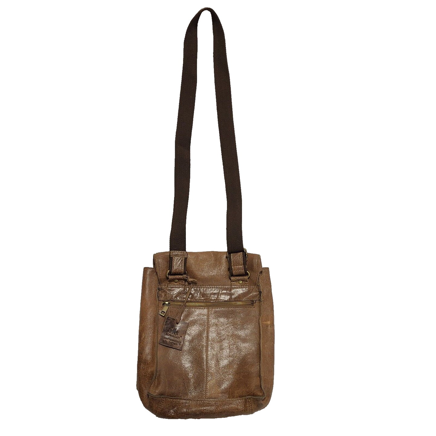 Rowallen Brown Vintage Leather Satchel/Top Handle Bag Uk Women's 13" x 10"