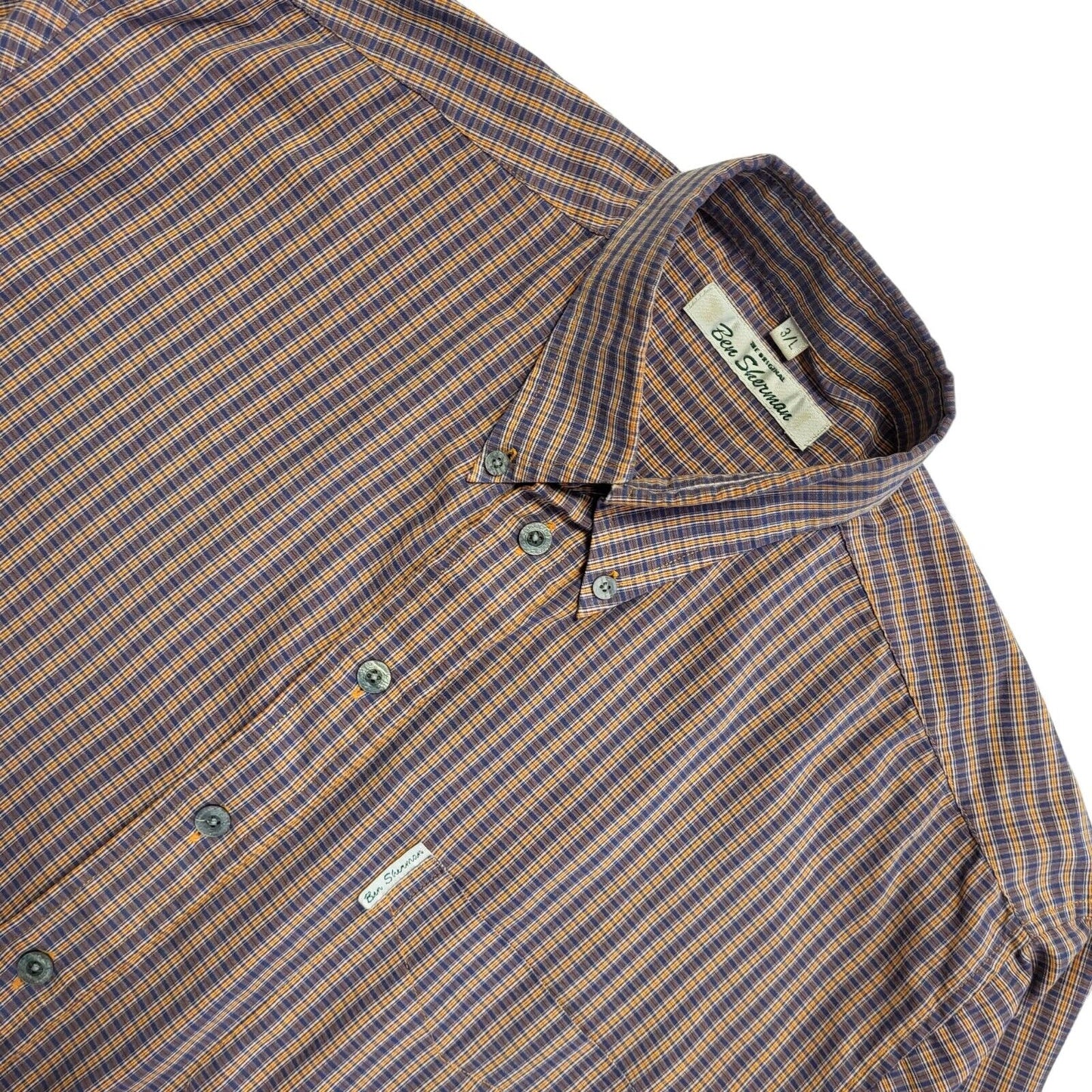 Ben Sherman Vintage 90's Purple Check Long Sleeve Shirt Men's UK L
