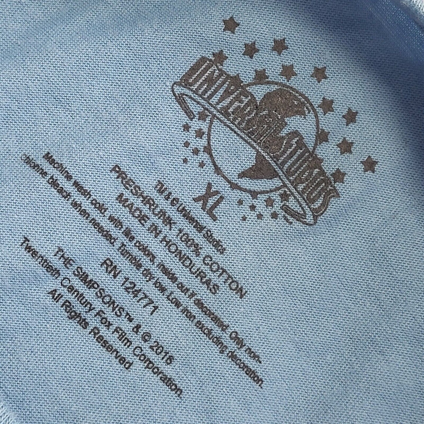 Universal Studios Vintage Y2K Blue Homer Simpson BNWT T-Shirt Mens Size XL