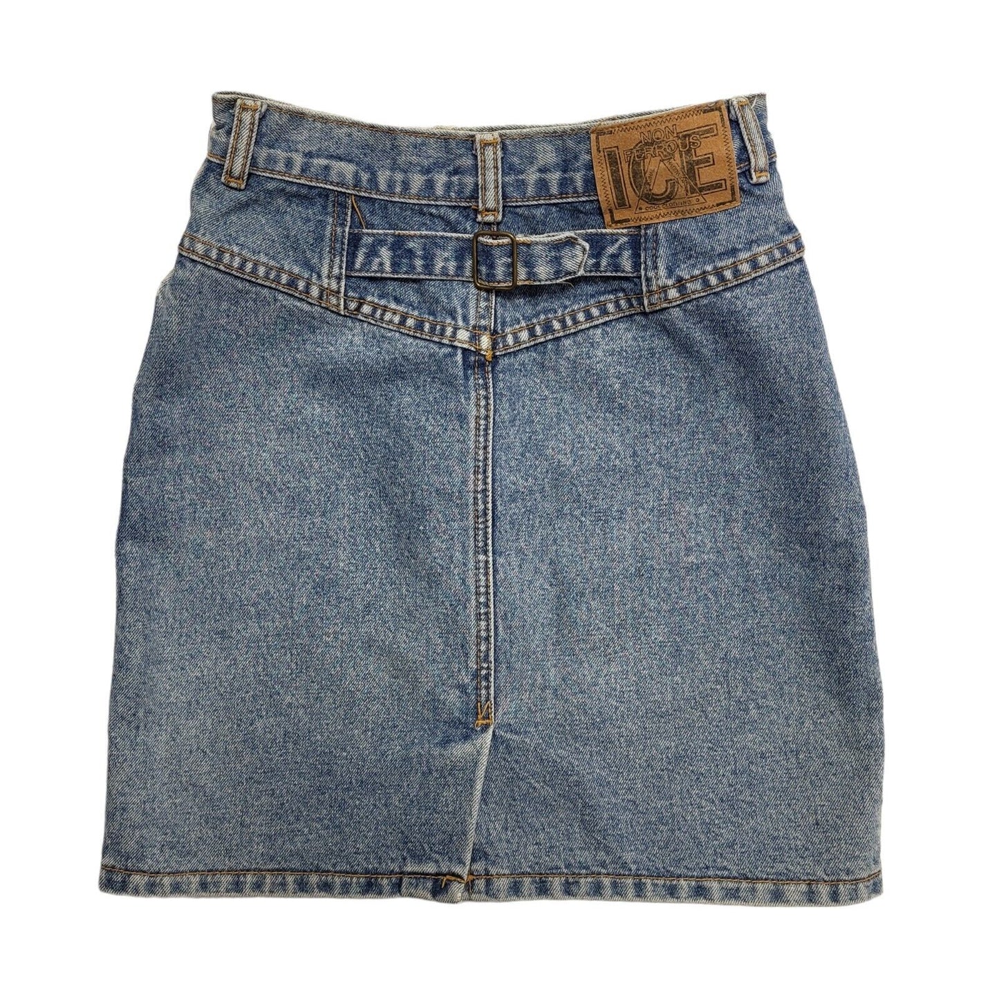 Ice 90s Vintage Blue Acid Wash Denim Mini Skirt Uk Women's Size XS W24