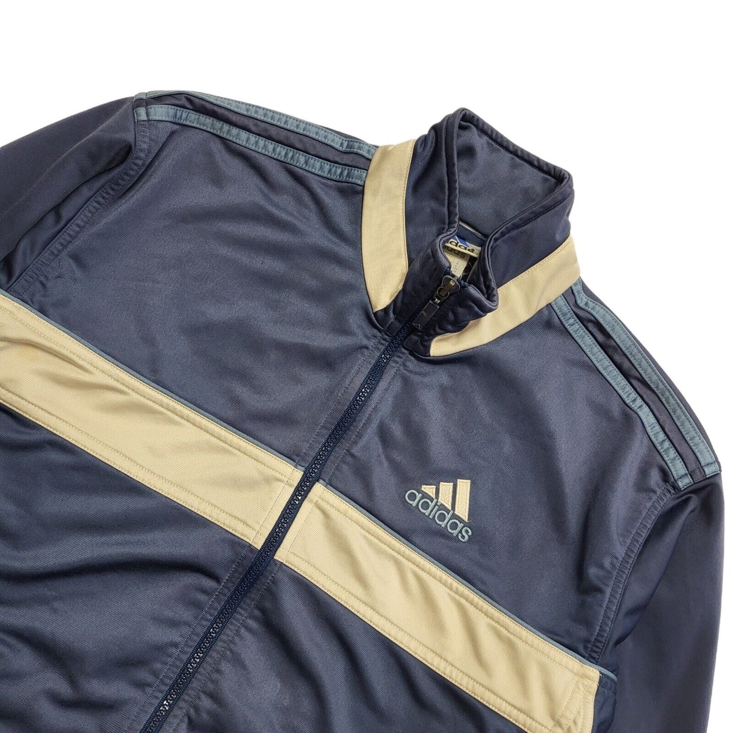 Adidas 90s Vintage Blue & White Track Jacket Uk Men's Size S
