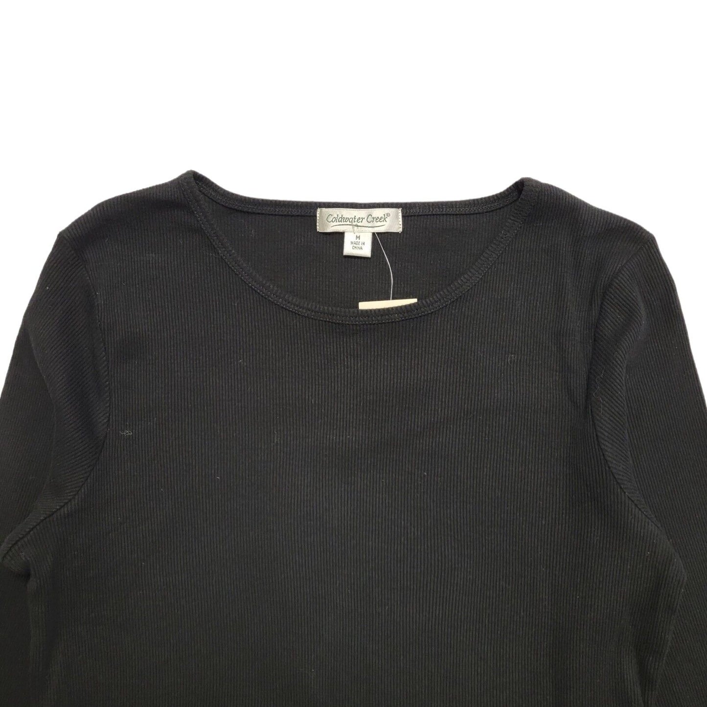 Coldwater Creek 90s Black Long Sleeve Sequin Top Uk Women's Size M BNWT