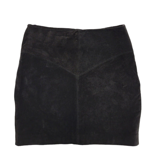 Hippie Shake 80's Vintage Black Suede Skirt Women's Size L W30