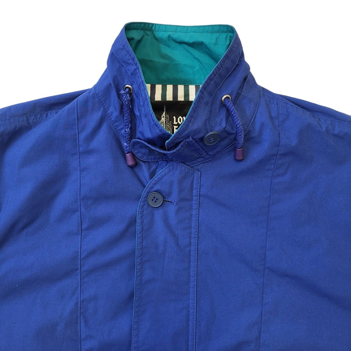 90s Vintage London Fog Blue Zipped Jacket Men's Size Medium