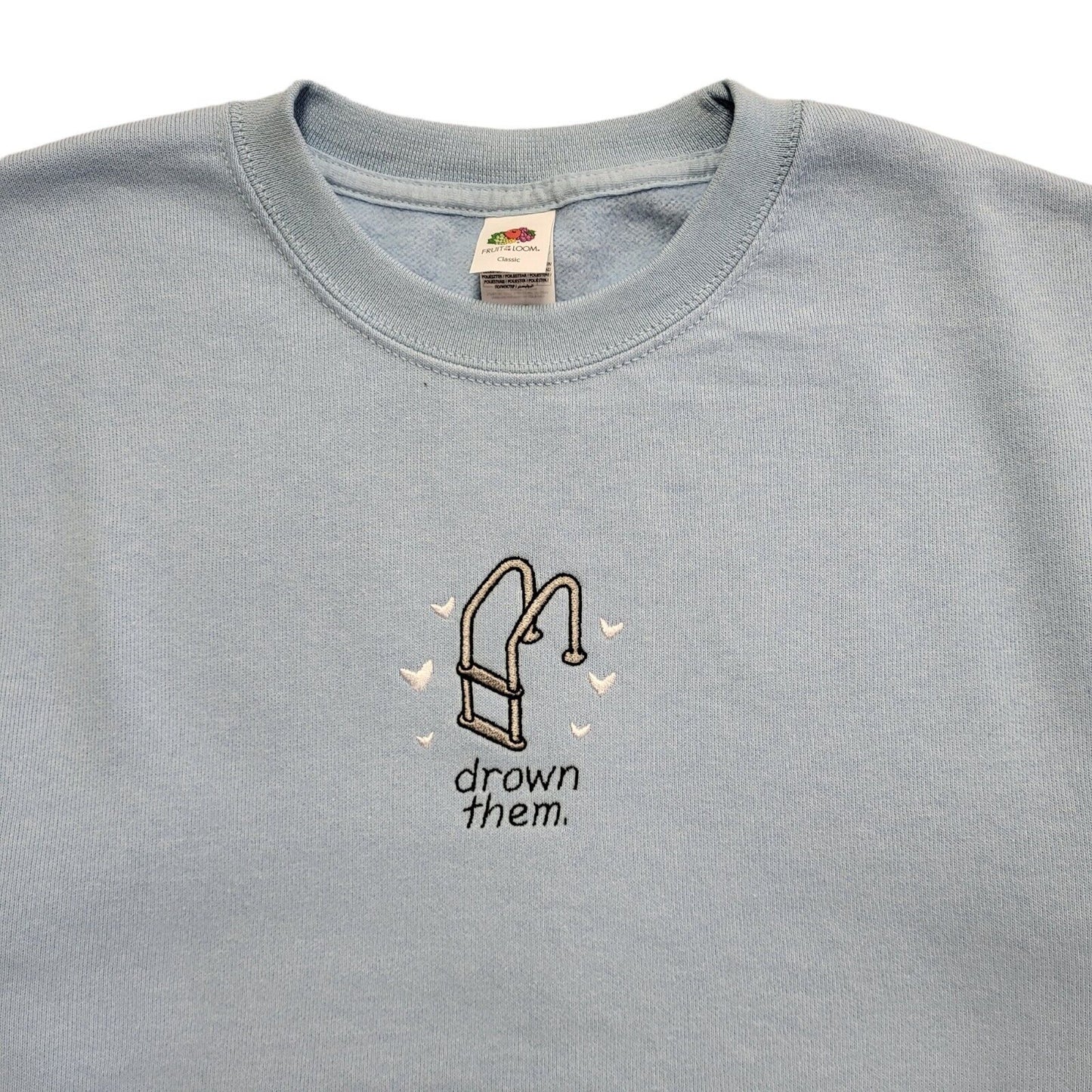 Fruit of The Loom Vintage 90's Blue Drown Them Sweatshirt Womens UK Size M