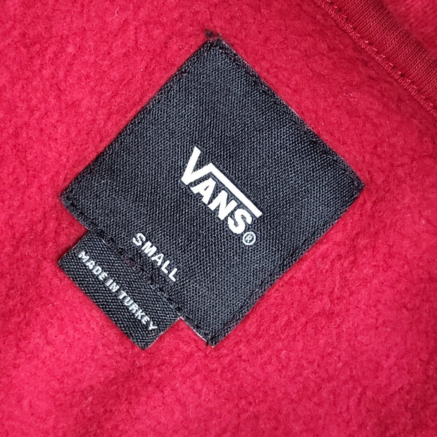 Vans Y2k Red Pullover Sweatshirt Hoodie Uk Men's Size Small