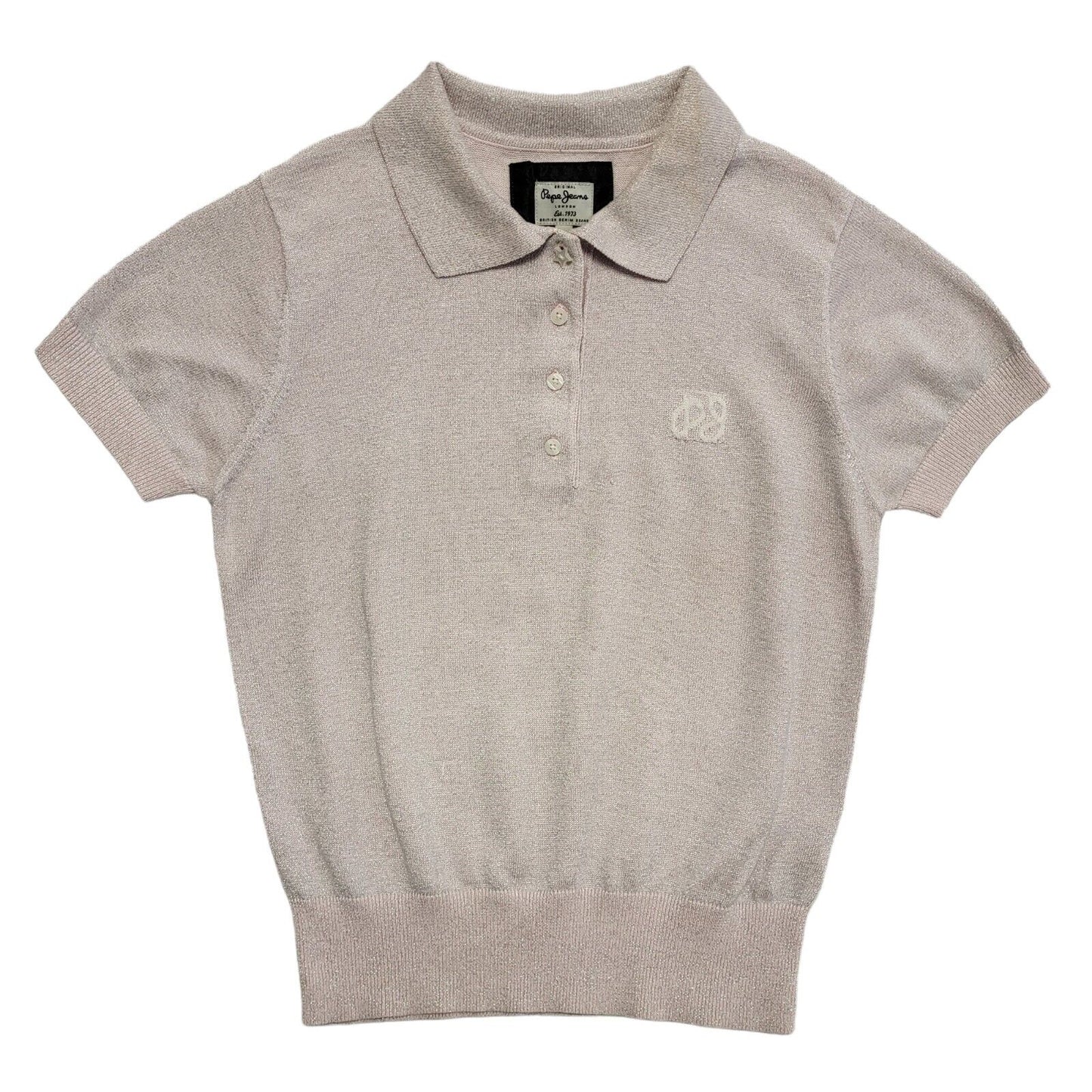 Pepe Jeans Vintage Y2k Pink Collared Polo Shirt Uk Women's Size Medium