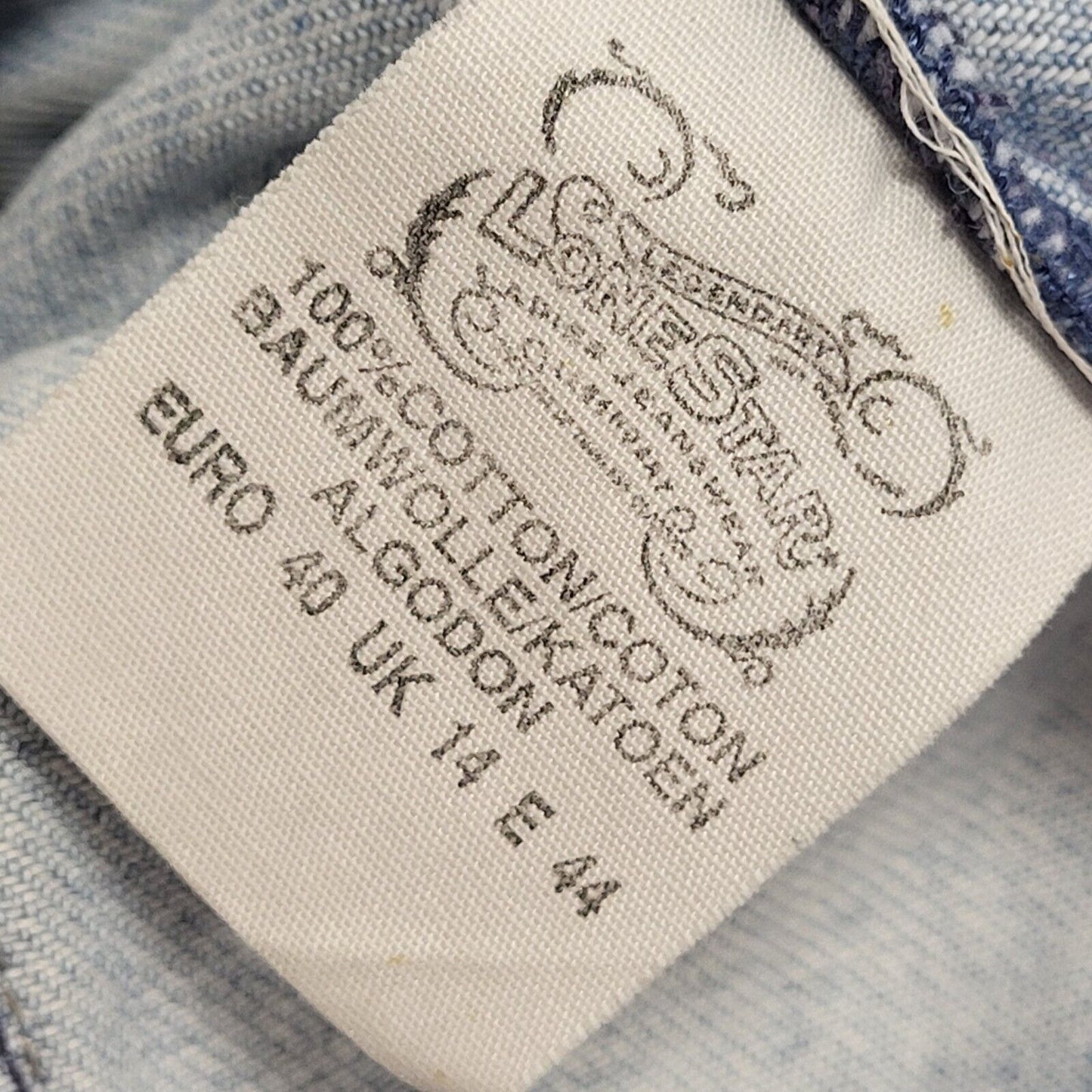 Lone Star Light Blue 90s Vintage Button Denim Jacket Uk Women's Size 14