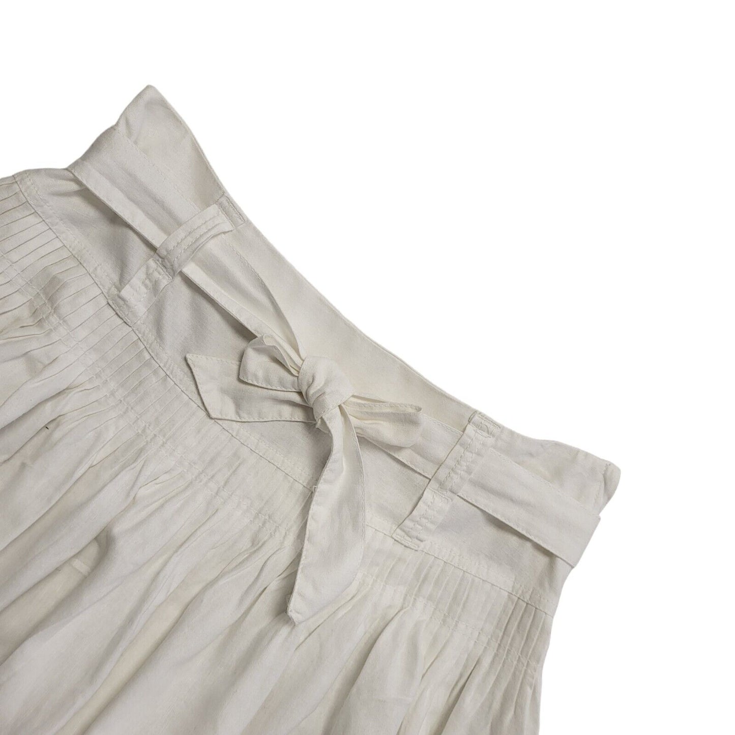 Next Vintage 90's White Belted Ruffle Skirt Womens UK Size 14 W32