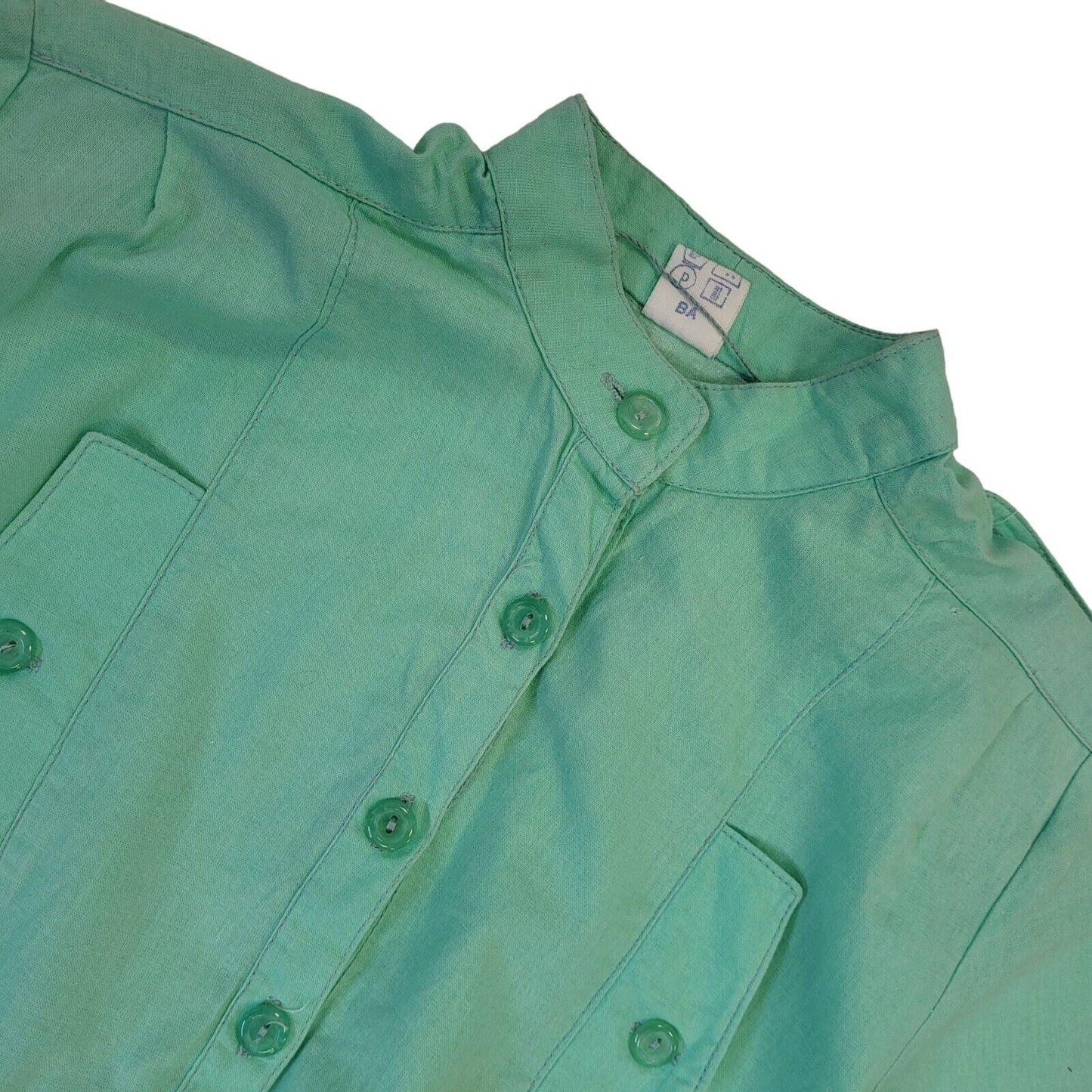 70s Vintage Pastel Green A-Line Daywear Dress Women's Size M 10