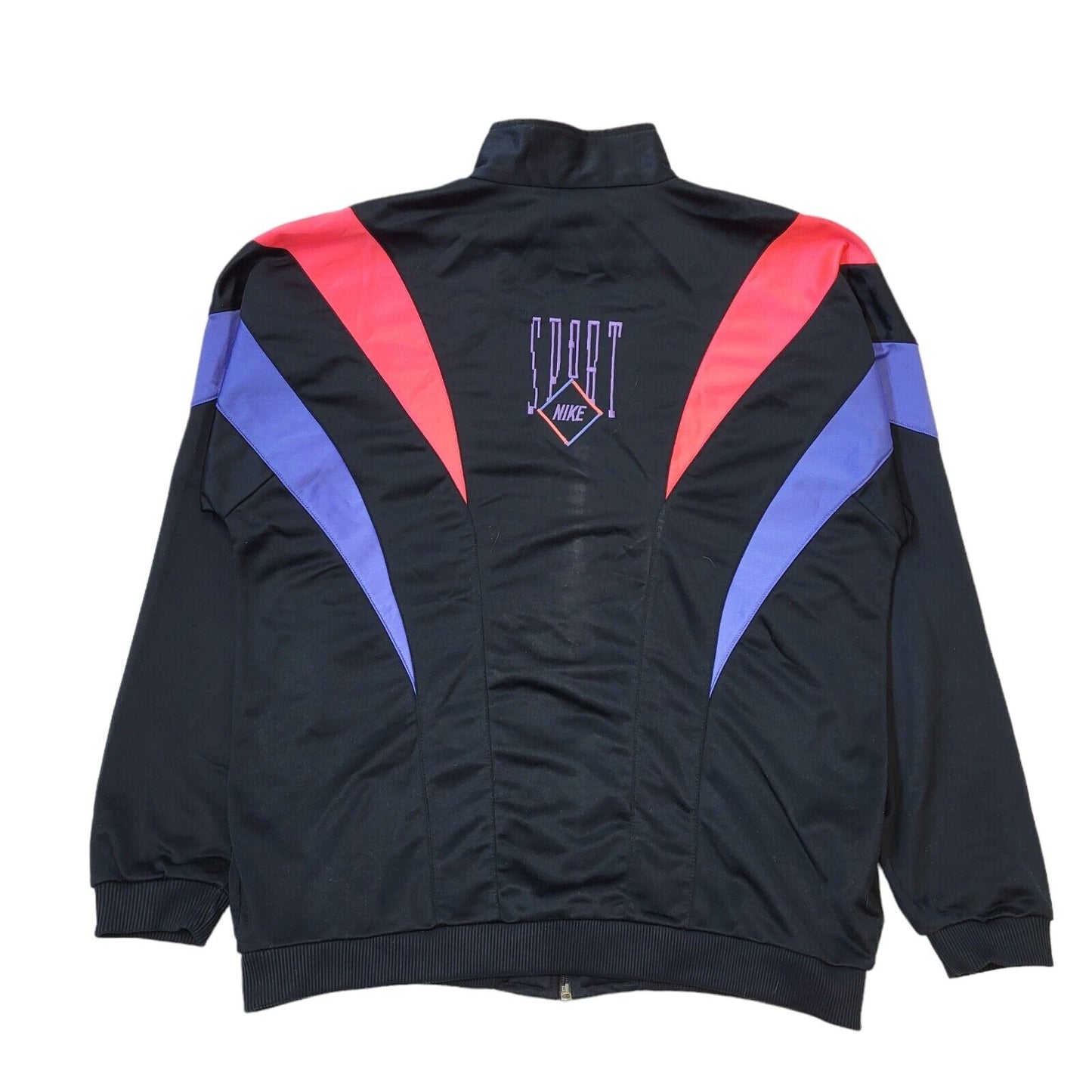 Nike 80s Black & Purple Zip Up Track Jacket Kids Size XL