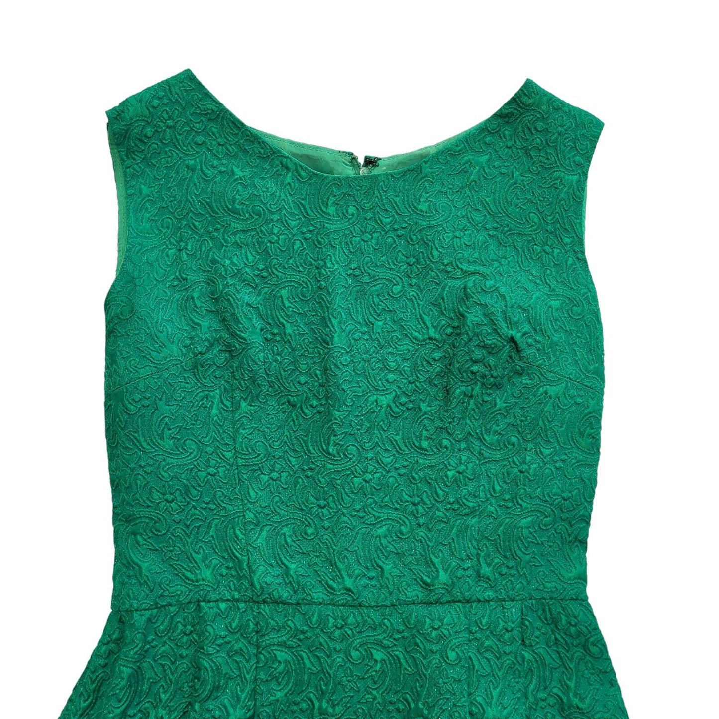 Vintage 70s Green Sleeveless Daywear Dress Uk Women's Size 10
