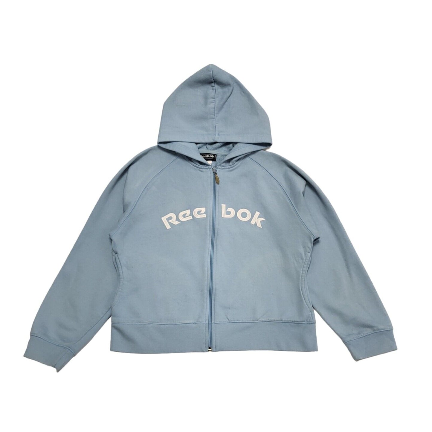 Reebok Light Blue Zipped Sweatshirt Hoodie Uk Women's Size 14